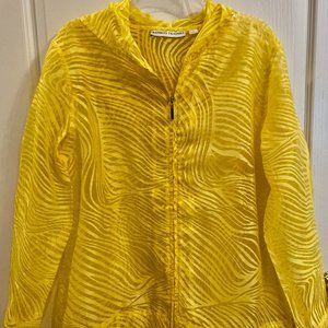 Bamboo Traders Yellow Sheer Zebra-Pattern Jacket